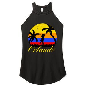 Retro Romantic Orlando Sunset Women's Perfect Tri Rocker Tank