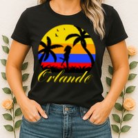 Retro Romantic Orlando Sunset Womens T-Shirt