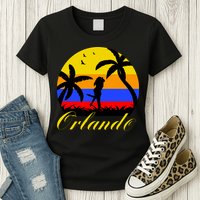 Retro Romantic Orlando Sunset Womens T-Shirt