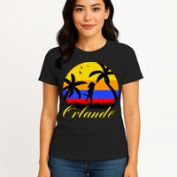 Retro Romantic Orlando Sunset Womens T-Shirt
