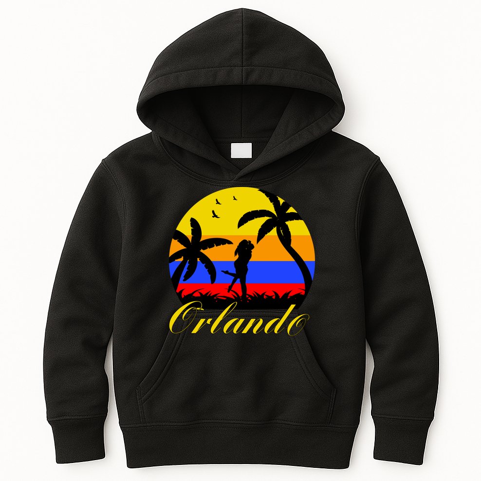 Retro Romantic Orlando Sunset Kids Hoodie