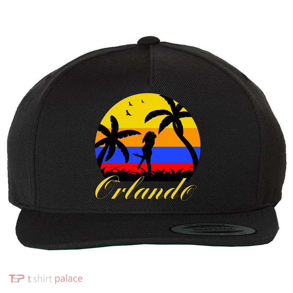 Retro Romantic Orlando Sunset Wool Snapback Cap