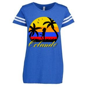 Retro Romantic Orlando Sunset Enza Ladies Jersey Football T-Shirt