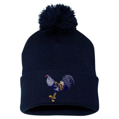 Rooster Pom Pom 12in Knit Beanie