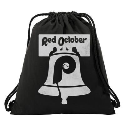 Retro Red October Philly_ Philadelphia Vintage Fan Baseball Drawstring Bag