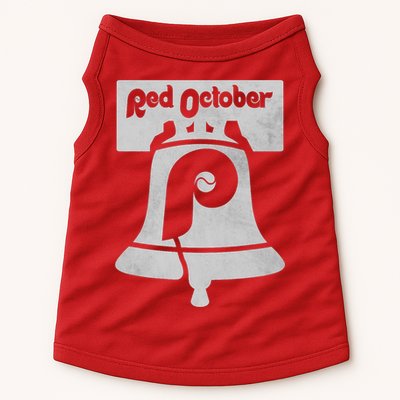 Retro Red October Philly_ Philadelphia Vintage Fan Baseball Doggie Tank