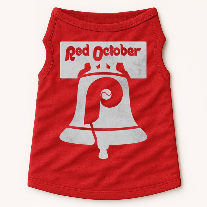 Retro Red October Philly_ Philadelphia Vintage Fan Baseball Doggie Tank