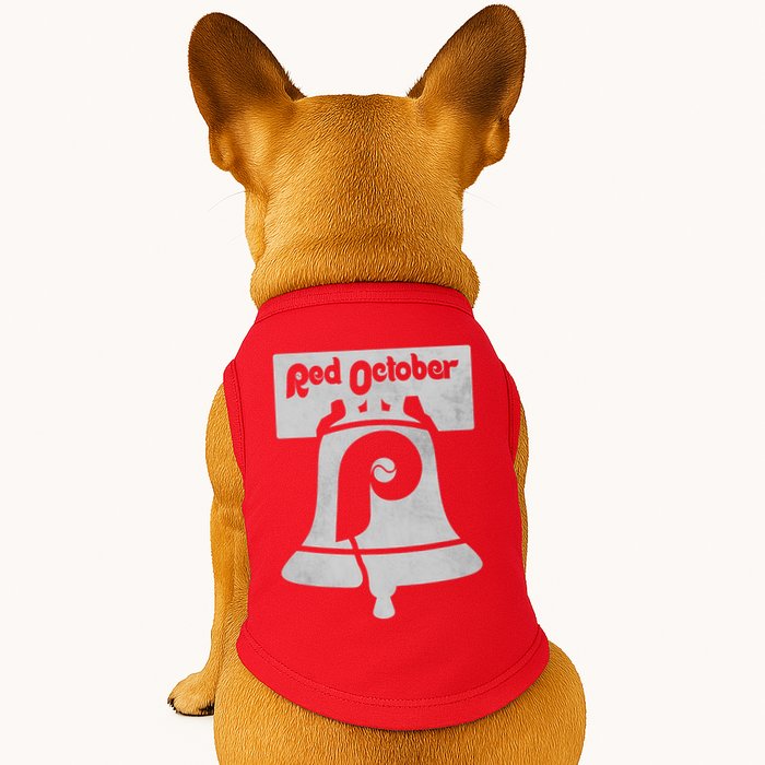 Retro Red October Philly_ Philadelphia Vintage Fan Baseball Doggie Tank