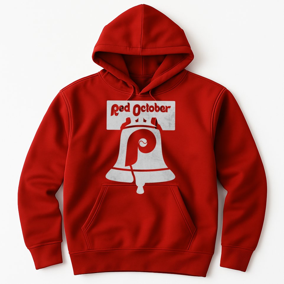Retro Red October Philly_ Philadelphia Vintage Fan Baseball Hoodie