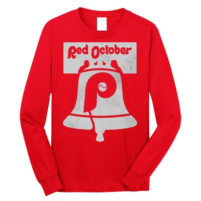 Retro Red October Philly_ Philadelphia Vintage Fan Baseball Long Sleeve Shirt