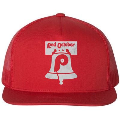 Retro Red October Philly_ Philadelphia Vintage Fan Baseball Flat Bill Trucker Hat