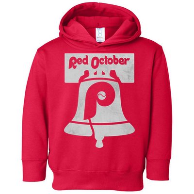 Retro Red October Philly_ Philadelphia Vintage Fan Baseball Toddler Hoodie