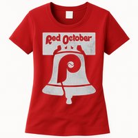 Retro Red October Philly_ Philadelphia Vintage Fan Baseball Womens T-Shirt