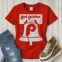 Retro Red October Philly_ Philadelphia Vintage Fan Baseball Womens T-Shirt