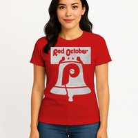 Retro Red October Philly_ Philadelphia Vintage Fan Baseball Womens T-Shirt