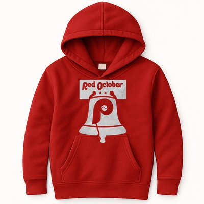 Retro Red October Philly_ Philadelphia Vintage Fan Baseball Kids Hoodie