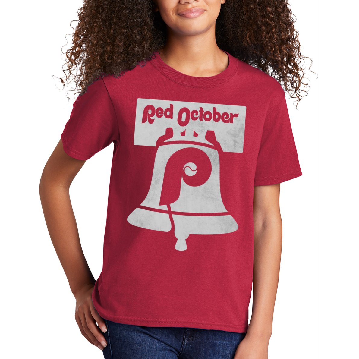 Retro Red October Philly_ Philadelphia Vintage Fan Baseball Kids T-Shirt