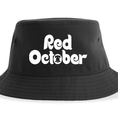 Retro Red October Philly_ Philadelphia Baseball Fan Sustainable Bucket Hat