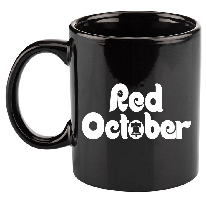 Retro Red October Philly_ Philadelphia Baseball Fan 11oz C Handle Ceramic Mug