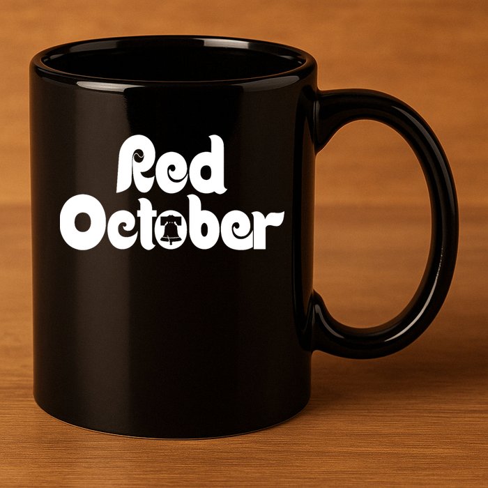 Retro Red October Philly_ Philadelphia Baseball Fan 11oz C Handle Ceramic Mug
