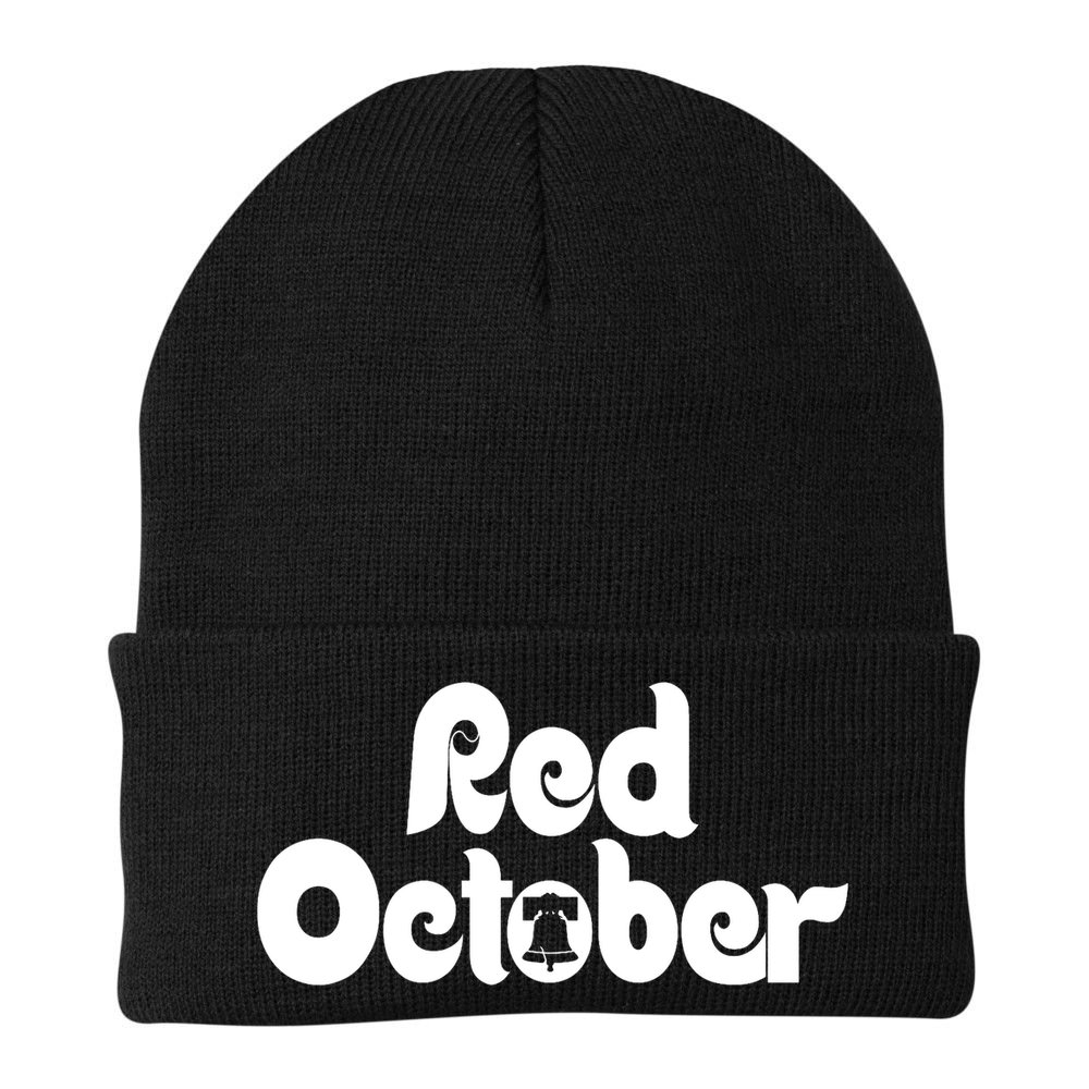 Retro Red October Philly_ Philadelphia Baseball Fan Beanie
