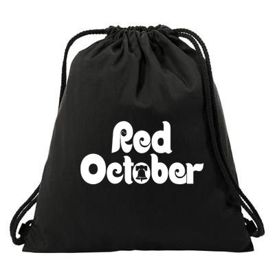 Retro Red October Philly_ Philadelphia Baseball Fan Drawstring Bag