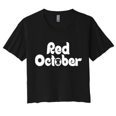 Retro Red October Philly_ Philadelphia Baseball Fan Women's Crop Top Tee