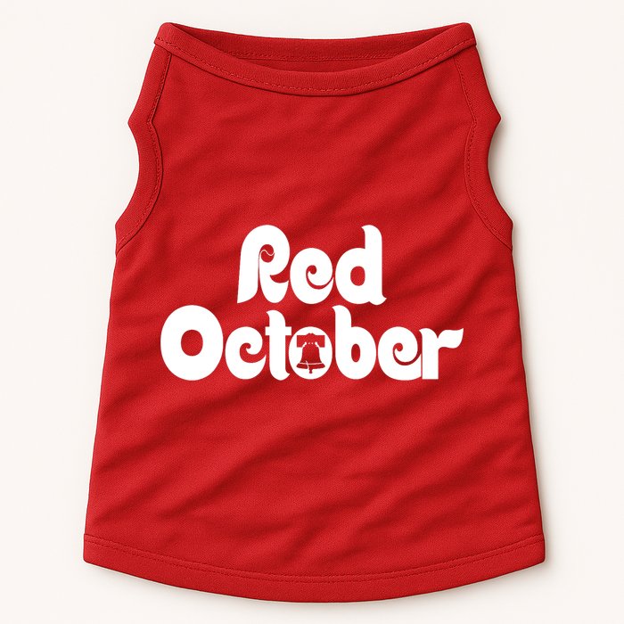 Retro Red October Philly_ Philadelphia Baseball Fan Doggie Tank
