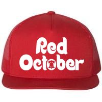 Retro Red October Philly_ Philadelphia Baseball Fan Flat Bill Trucker Hat