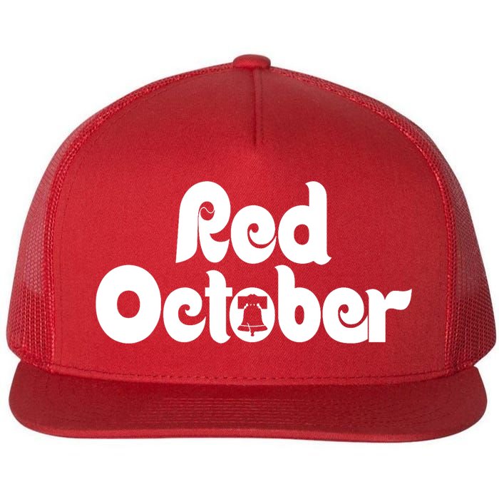 Retro Red October Philly_ Philadelphia Baseball Fan Flat Bill Trucker Hat