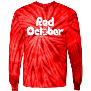 Retro Red October Philly_ Philadelphia Baseball Fan Tie-Dye Long Sleeve Shirt