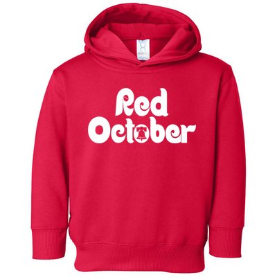 Retro Red October Philly_ Philadelphia Baseball Fan Toddler Hoodie