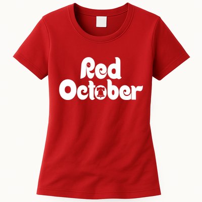 Retro Red October Philly_ Philadelphia Baseball Fan Womens T-Shirt