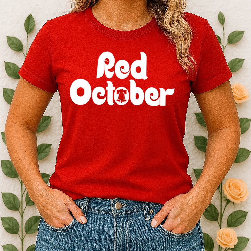 Retro Red October Philly_ Philadelphia Baseball Fan Womens T-Shirt