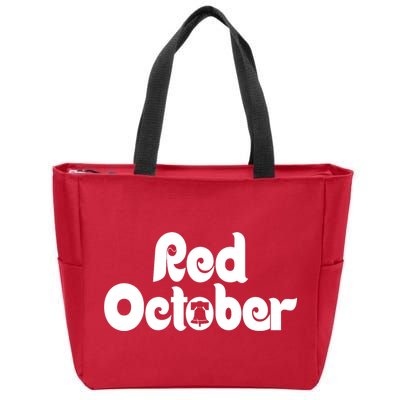 Retro Red October Philly_ Philadelphia Baseball Fan Zip Tote Bag