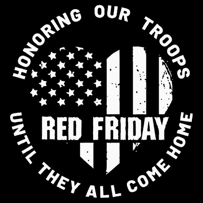 Retro Red On Friday US Military Pride And Support Stripe Pom Pom Beanie