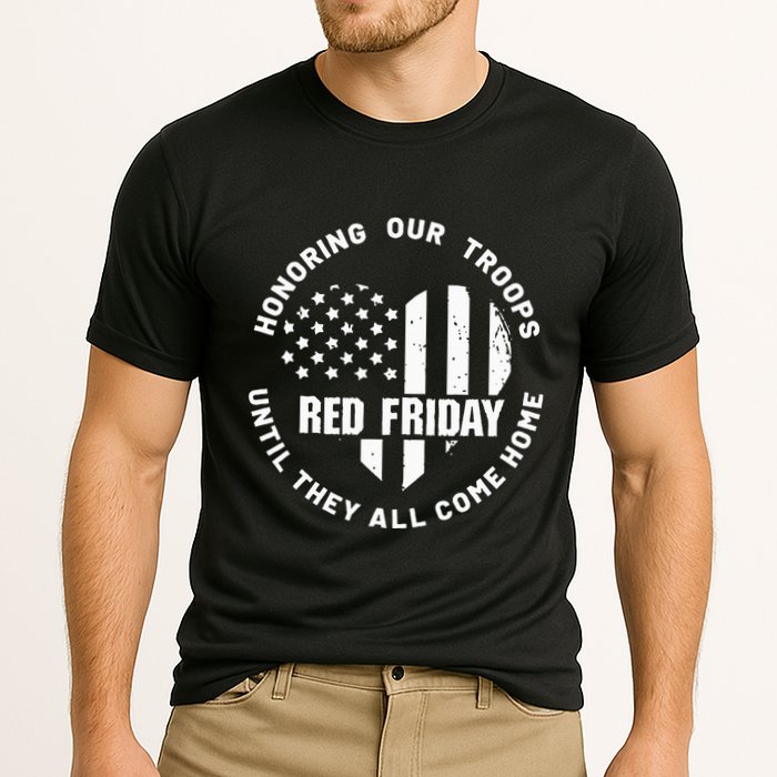 Retro Red On Friday US Military Pride And Support Performance Shirt