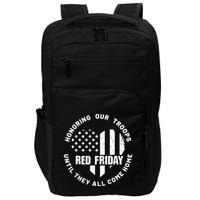 Retro Red On Friday US Military Pride And Support Impact Tech Backpack