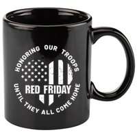 Retro Red On Friday US Military Pride And Support 11oz C Handle Ceramic Mug