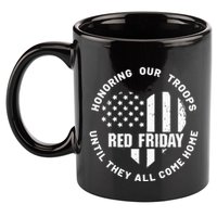 Retro Red On Friday US Military Pride And Support 11oz C Handle Ceramic Mug