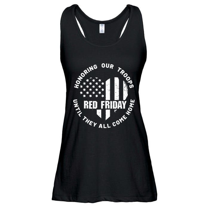 Retro Red On Friday US Military Pride And Support Ladies Essential Flowy Tank
