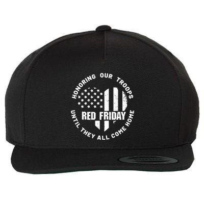 Retro Red On Friday US Military Pride And Support Wool Snapback Cap