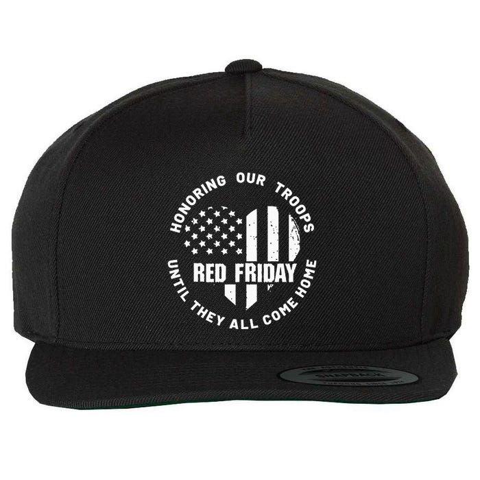 Retro Red On Friday US Military Pride And Support Wool Snapback Cap