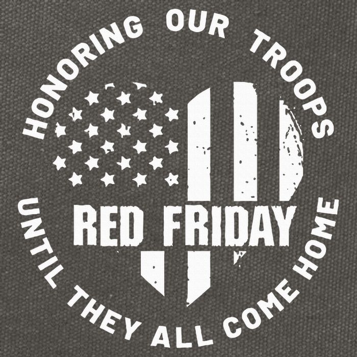 Retro Red On Friday US Military Pride And Support Cotton Canvas Backpack