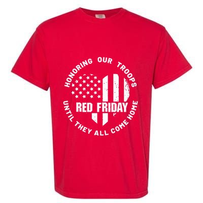 Retro Red On Friday US Military Pride And Support Garment-Dyed Heavyweight T-Shirt