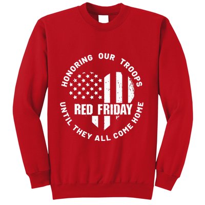 Retro Red On Friday US Military Pride And Support Sweatshirt