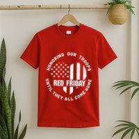 Retro Red On Friday US Military Pride And Support T-Shirt