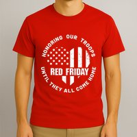 Retro Red On Friday US Military Pride And Support T-Shirt