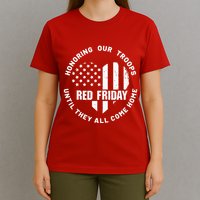 Retro Red On Friday US Military Pride And Support T-Shirt