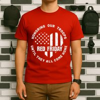 Retro Red On Friday US Military Pride And Support T-Shirt